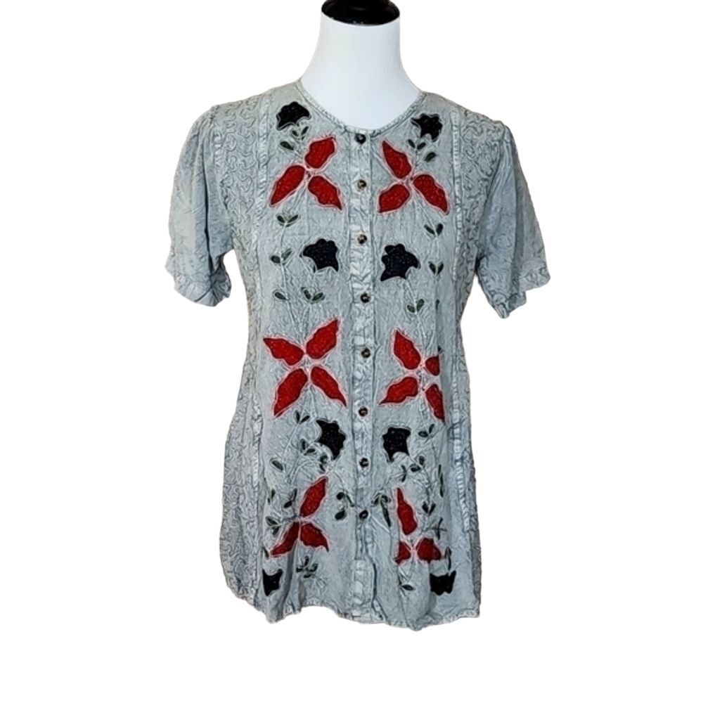 Cubicle Vintage Embroidered‎ Top Free Size